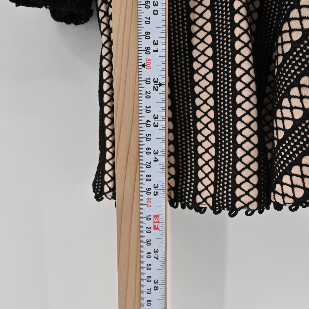 Lulus Night Muse Black Lace Skater Dress Size XL Cocktail V Neck Balloon Sleeve - Picture 5 of 15